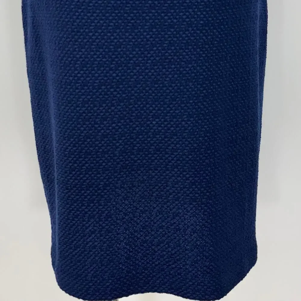 St. John Textured Wool Blend Pencil Skirt Navy/Blue Size: 10